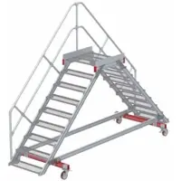 Euroline 512 mobiler Überstieg 45° Stufenausführung Stahl Gitterrost Stufenbreite 800mm 9 Stufen