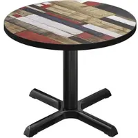 GGM Möbel BSM | Bistro Tisch | Ø 70 x 74,5 cm | Schwarzer Rand | Rund | Vintage Bunt / Schwarz