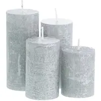 Buttinette Rustikale Kerzen, silber-metallic, abgestuft, 4 Stück