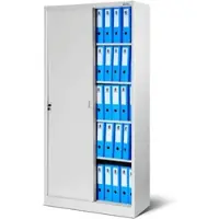 DELUKE JAN NOWAK Aktenschrank Abschließbar KUBA mit Schiebetüren 185 x 90 x 40 cm Grau