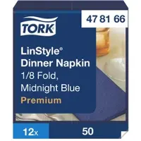Tork LinStyle Dinnerservietten Mitternachtsblau, 1/8‐Falz, 40 cm × 39 cm, 12 × ...