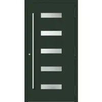 Haustuerenland.de Aluminium Haustür nach Maß "AGADA" 90 mm RC2 Tannengrün matt RAL 6009 beidseitig außen öffnend DIN rechts