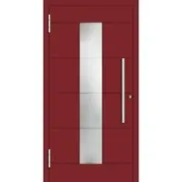Haustuerenland.de Aluminium Haustür "ABBIE" 78 mm RC2 Purpurrot RAL 3004 beidseitig außen öffnend DIN links