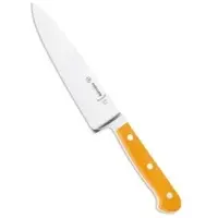 Johannes Giesser Messerfabrik Giesser Kochmesser, breit, 15 cm Klinge, Zum präzisen Schneiden und Wiegen von Gemüsen und Kräutern, Farbe: gelb
