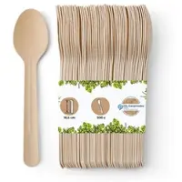 Biozoyg 500 Stück Papierlöffel 16,5cm braun umweltfreundliche Einweglöffel stabile angenehme Papierlöffel biologisch abbaubar für Catering, Events