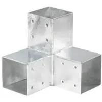 Meingartenversand.de Balkenverbinder 9 x 9 cm – feuerverzinkter Stahl, 2 mm stark, 200 × 200 × 200 mm, ideal für Pergolen, Carports, Holzregale & Holzkonstruktionen