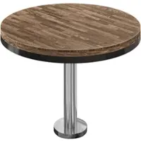 GGM Möbel MML | Bistro Massiv Tisch | Rund | Ø 60 x 77 cm | Walnuß / Edelstahl