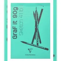 Clairefontaine 5x Skizzenblock A5 GraF'it, kopfseitig geheftet, 80 Blatt 90g - Türkisblau 96733C
