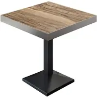 GGM Möbel BPA | Bistro Tisch | Quadratisch | Edelstahl Rand | 70 x 70 x 81 cm | Sheesham / Schwarz