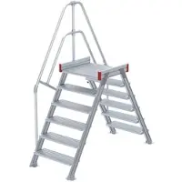 Euroline 512 Überstieg 60° 800mm Stufenbreite 2x6 Stufen Alu gerieft