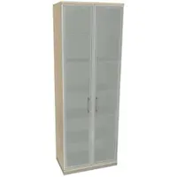 Fm Büromöbel Aktenschrank »Oldenburg« 6 OH satinierte Acrylglastüren braun, 80x222.1x44.2 cm