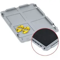 Proregal 10x Auflagedeckel Set Eurobox NextGen mit Schaumstoff und 4 gelbe Schiebeschnappverschlüsse | BxT 30x40cm | Eurobehälter