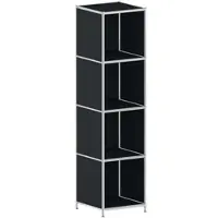 Viasit Aktenregal »System 4« schmal 4 OH schwarz, 40.4x155.6x40.4 cm