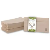Biozoyg 100 Stück Servietten 1-lagig 1/8 Pfalz ungebleicht 33 x 33 cm Einwegservietten, Papierservietten, Recyclingservietten, Umweltfreundlich