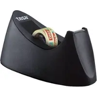 TESA Tischabroller Curve 33m:19mm schwarz + 1 Rolle tesafilm transparent Packung mit 9 Stück