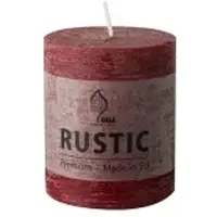 Papstar Rustic Tischkerze, durchgefärbt 95781 , 1 Karton = 6 Stück, bordeaux