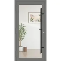 Haustuerenland.de PREMIUM Aluminium-Glas Haustür "HELENA" 90 mm BLACKLINE flächenbündig Graualuminium RAL 9007 beidseitig außen öffnend DIN links