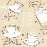 Mank Serviette aus Airlaid, Tasty Coffee in Braun, 33 x 33 cm, 100 Stück - Kaffee Tee Kakao Cappuccino