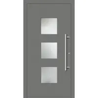 Haustuerenland.de Haustür mit Fingerprint "GERDA" 79 mm RC2 Graualuminium RAL 9007 beidseitig innen öffnend DIN rechts