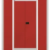 Bisley Universal Garderobenschrank abschließbar - Stahlschrank mit Hutboden & Kleiderstange, Mitteltrennwand & 3 Fachböden, Flügeltürenschrank mit