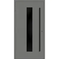 Haustuerenland.de Aluminium Haustür "MAJA" 90 mm RC2 BLACKLINE Graualuminium RAL 9007 außen öffnend DIN links