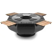 The Favilla WOX XXL Feuerschale mit Grillfunktion - 1150x1150x500 mm, schwarz & rauchfrei - Moderner Feuerkorb