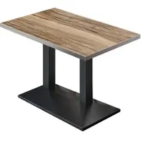 GGM Möbel BPA | Bistro Tisch | 120 x 70 x 81 cm | Rechteckig | Edelstahl Rand | Sheesham / Schwarz