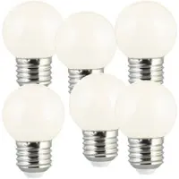 Luminea 6er-Set LED-Lampen E27, Retro, G45, 1W (ersetzt 10W), 50 lm, warmweiß