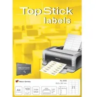 Topstick Universal-Etiketten, 64 x 34 mm, weiß, 100 Blatt selbstklebend, permanent haftend