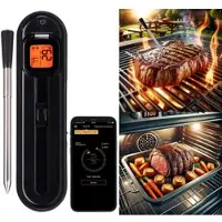 Rosenstein & Söhne Kabelloses smartes Fleisch-, Braten- & Grill-Thermometer, BT 5, App