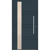 Haustuerenland.de Schüco Aluminium Haustür "MAXI" ADS 75.SI RC2 Anthrazit RAL 7016 beidseitig innen öffnend DIN rechts
