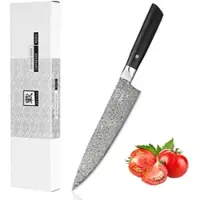 Zayiko Black Edition Chefmesser Gyuto I 20cm Klinge I dunkler Damast I Pakkaholz