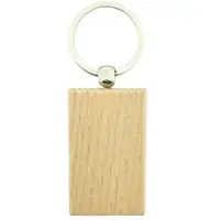 Combicraft Holz Schlüsselanhänger Rechteck mittel 32x51 mm - 10 Stück - Ohne Aufdruck