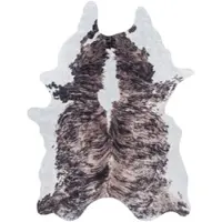 KADIMA DESIGN Teppich Wohnzimmer Rindsleder-Optik Pflegeleicht Waschbar Strapazierfähig Esszimmer OEKO-TEX Braun 100x135 cm – GASTEIN von