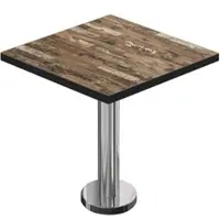 GGM Möbel BML | Bistro Tisch | 70 x 70 x 74,5 cm | Quadratisch | Schwarzer Rand | Vintage Old / Edelstahl