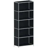 Viasit Aktenregal »System 4« breit 5 OH schwarz, 77.9x193.1x40.4 cm