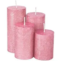 Buttinette Rustikale Kerzen, rosé-metallic, abgestuft, 4 Stück