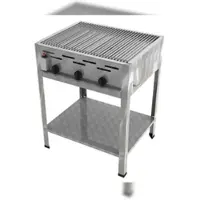 ChattenGlut Professional Gastrobräter 3-flammig Standgerät 13,5kW und Einzelne Edelstahlstäbe als Rost
