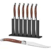 Autre 6er-Set Laguiole-Steakmesser mit Pakkaholz-Griff und Messerständer