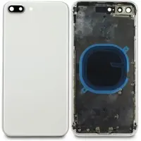 Apple Silbernes Cover (ohne Logo) für Rückseite, inkl. Tastenset und SIM-Halter, passend für iPhone 8 Plus