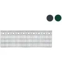 Meingartenversand.de Gittermatten Deluxe 250 cm - 6/5/6 mm - Höhe: 80 cm, 100 cm oder 120 cm - Anthrazit oder Grün - Stabiler Zaun aus verzinktem Stahl mit Karoreihe