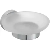 BRILLANTBAD BOMEGA Seifenablage mit Glasschale Messing Chrom poliert 110x55x105 mm für Bad & Küche >> zum Bohren oder Kleben*