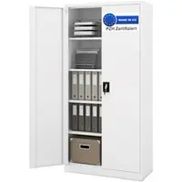 DELUKE JAN NOWAK Aktenschrank Abschließbar JAN mit Flügeltüren 185 x 90 x 40 cm Weiß