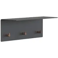 Frost - Unu Wandgarderobe 40 x 15 x 15 cm, schwarz matt / kupfer poliert