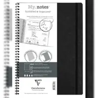 Clairefontaine 5x My.Notes Age Bag, Spiralheft A4, 60 Blatt 90g, DOT mit Kopfleiste, abtrennbar, mikroperforiert - Schwarz 783431C