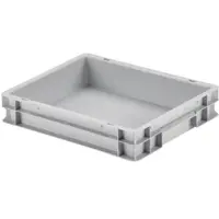 Proregal Eurobehälter mit geschlossenem Griff | HxBxT 7,5x30x40cm | 9 Liter | Grau | Eurobox, Transportbox, Transportbehälter, Stapelbehälter