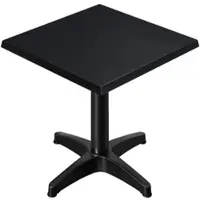 GGM Möbel WBC | Bistro Außen Tisch | B:T:H 60 x 60 x 80,5 cm | Schwarz / Schwarz | Quadratisch
