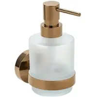 BRILLANTBAD BORAL Seifenspender MINI Messing Gold Kupfer poliert Milchglas 75x145x100 mm, 200 ml für Bad & Küche >> zum Bohren oder Kleben*