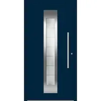 Haustuerenland.de Aluminium Haustür "FIONA" 78 mm RC2 Stahlblau RAL 5011 beidseitig innen öffnend DIN rechts