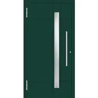 Haustuerenland.de Aluminium Haustür RC2 "ANDREA" 78 mm Moosgrün RAL 6005 beidseitig außen öffnend DIN links